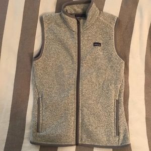 heathered grey Patagonia vest